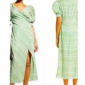Cinq a Sept Kacey Midi Dress - Green Gingham